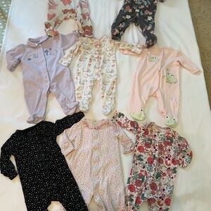 Set of Cute One Piece Suits with‎ Colorful Prints, Various Brands, Size 6 months